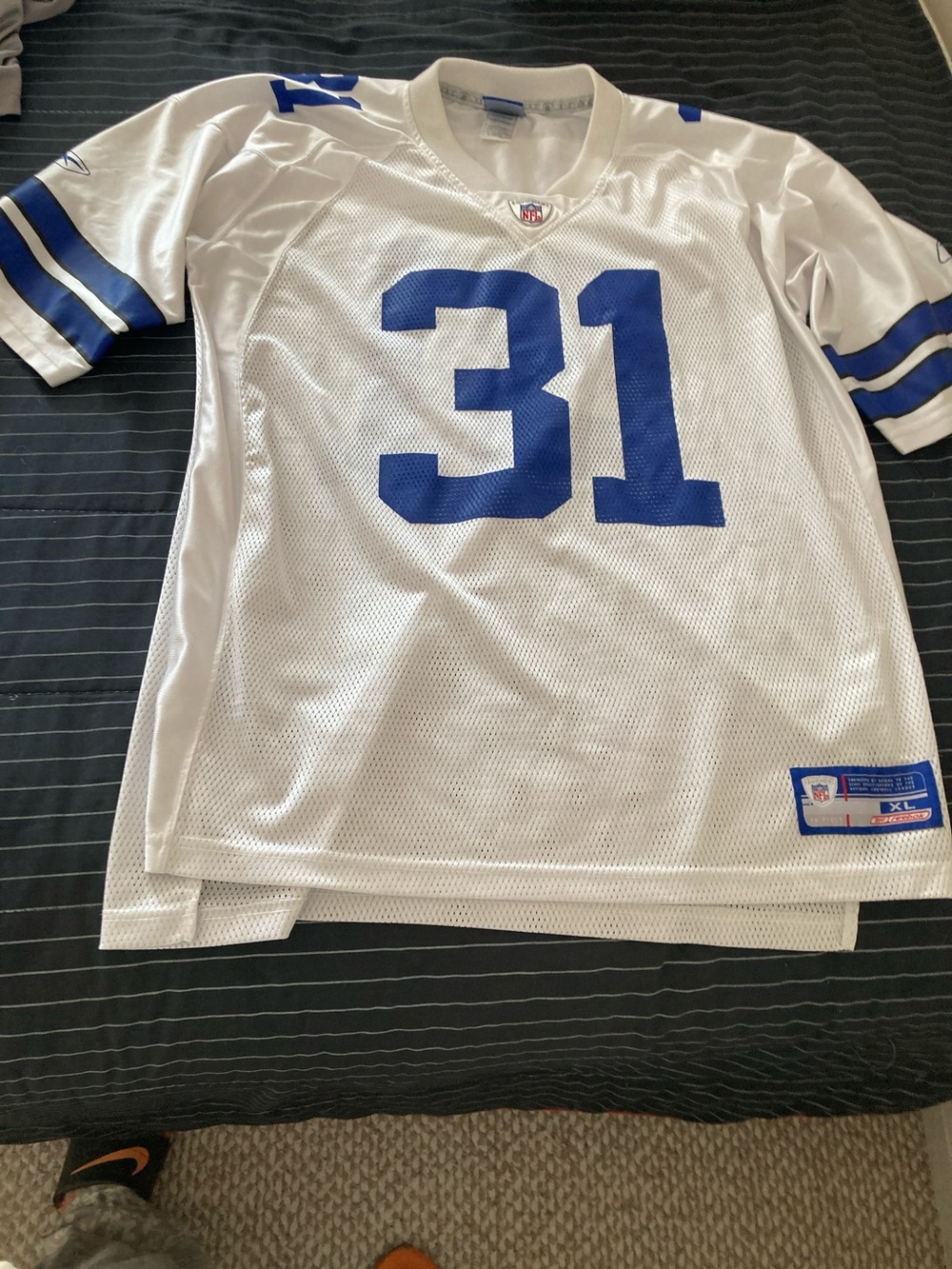 NFL White and Blue #31 Men’s Football Jersey
